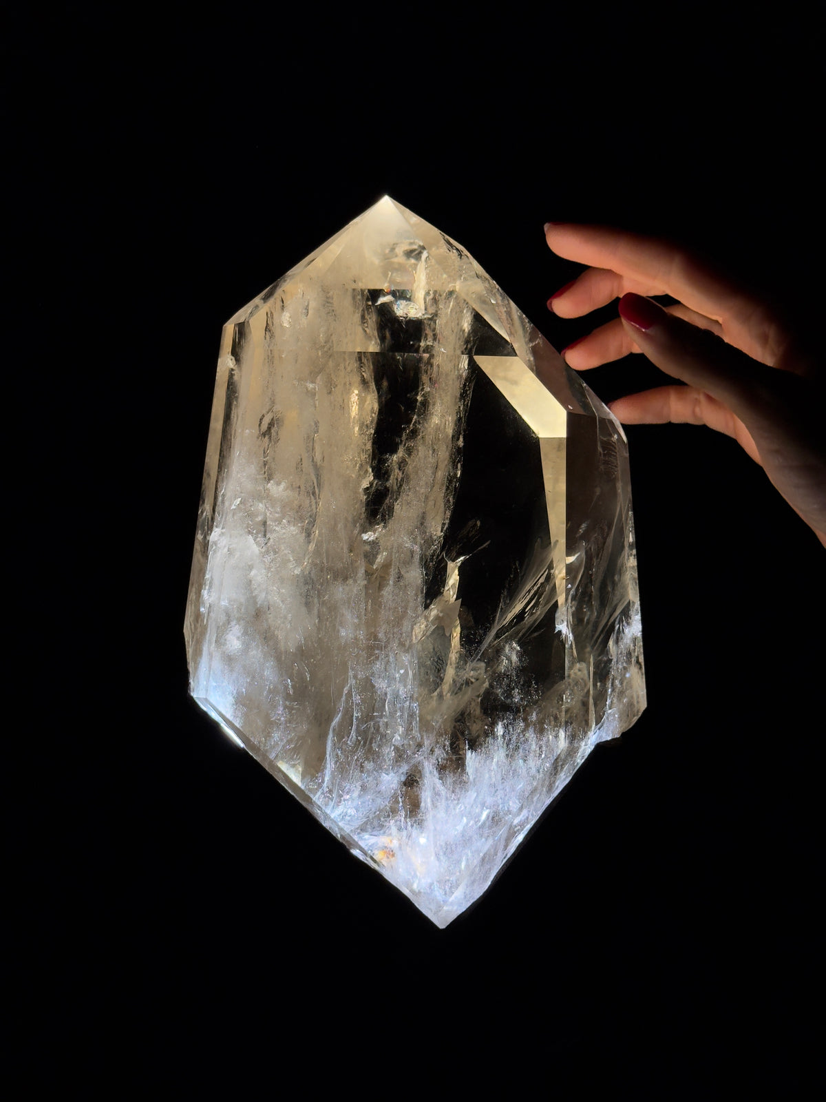 C4 | Double Terminated Citrine Point on Lighted Custom Stand